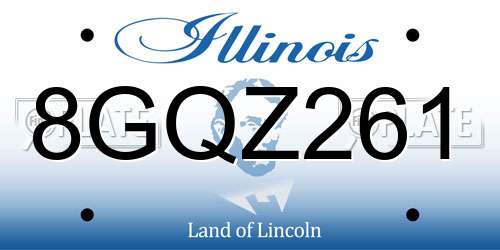 8GQZ261 Illinois License Plate