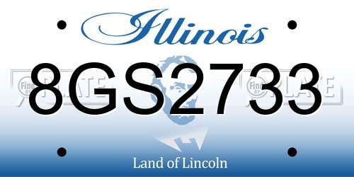 8GS2733 Illinois License Plate