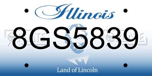 8GS5839 Illinois License Plate