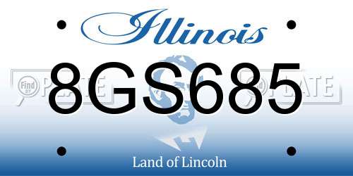 8GS685 Illinois License Plate