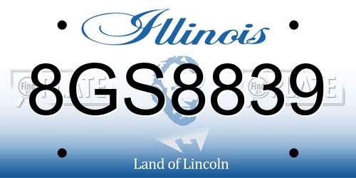 8GS8839 Illinois License Plate