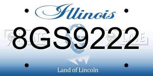 8GS9222 Illinois License Plate