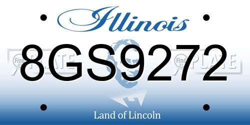 8GS9272 Illinois License Plate