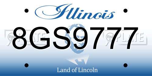8GS9777 Illinois License Plate