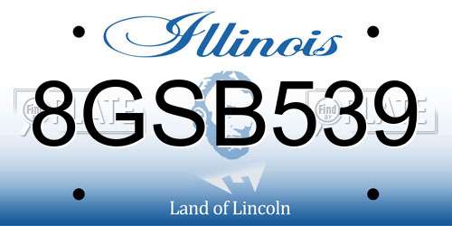 8GSB539 Illinois License Plate