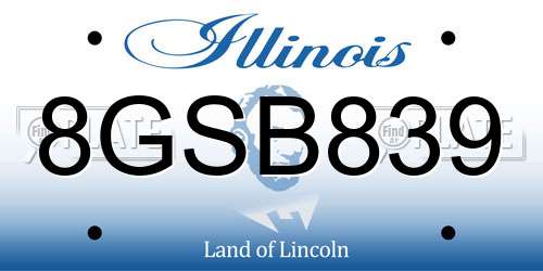 8GSB839 Illinois License Plate