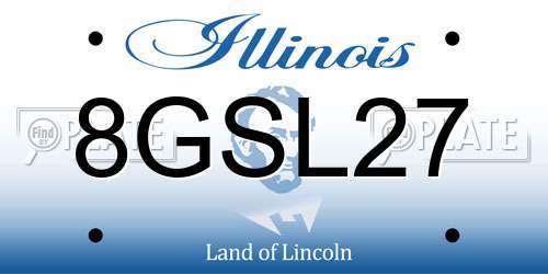 8GSL27 Illinois License Plate