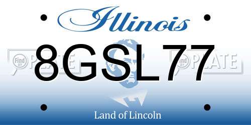 8GSL77 Illinois License Plate