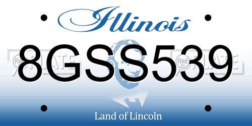 8GSS539 Illinois License Plate
