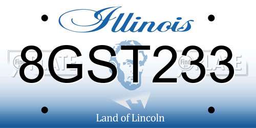 8GST233 Illinois License Plate