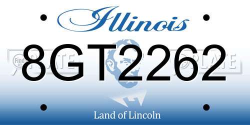 8GT2262 Illinois License Plate
