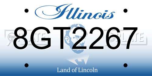 8GT2267 Illinois License Plate