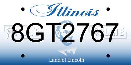 8GT2767 Illinois License Plate