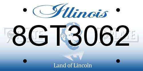 8GT3062 Illinois License Plate