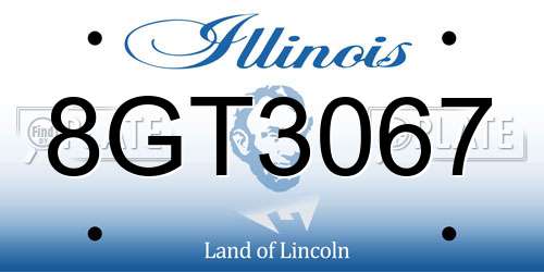 8GT3067 Illinois License Plate