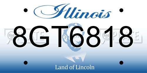 8GT6818 Illinois License Plate
