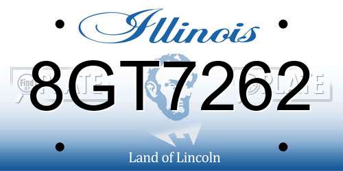 8GT7262 Illinois License Plate