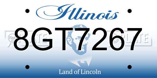 8GT7267 Illinois License Plate