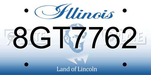 8GT7762 Illinois License Plate