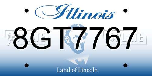 8GT7767 Illinois License Plate