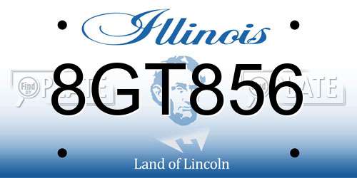 8GT856 Illinois License Plate