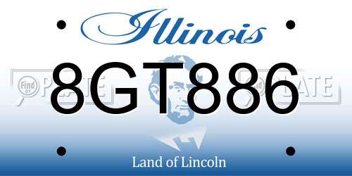 8GT886 Illinois License Plate