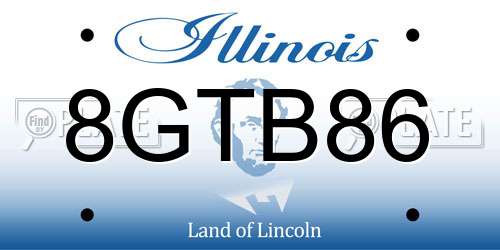 8GTB86 Illinois License Plate