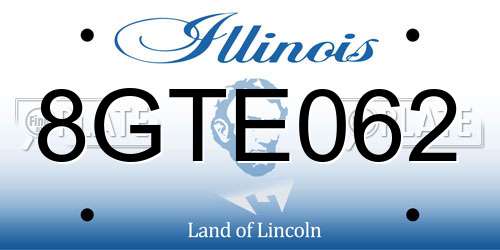 8GTE062 Illinois License Plate