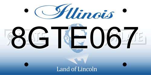 8GTE067 Illinois License Plate