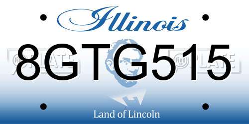 8GTG515 Illinois License Plate