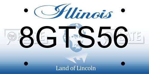8GTS56 Illinois License Plate