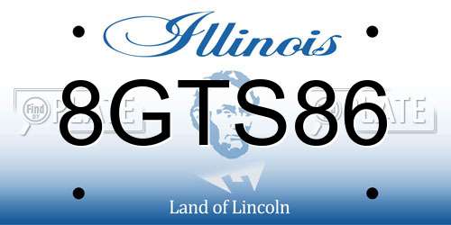 8GTS86 Illinois License Plate
