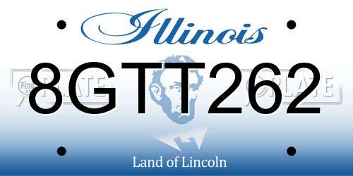 8GTT262 Illinois License Plate