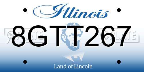 8GTT267 Illinois License Plate