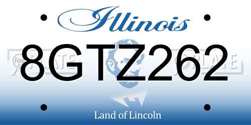 8GTZ262 Illinois License Plate
