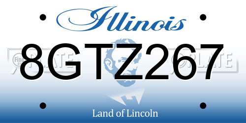 8GTZ267 Illinois License Plate