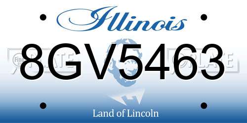 8GV5463 Illinois License Plate