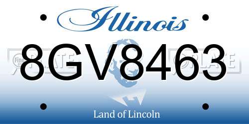 8GV8463 Illinois License Plate
