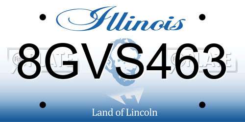 8GVS463 Illinois License Plate