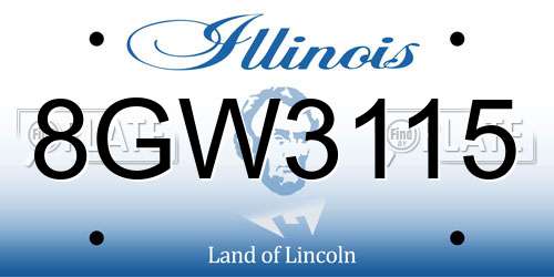 8GW3115 Illinois License Plate