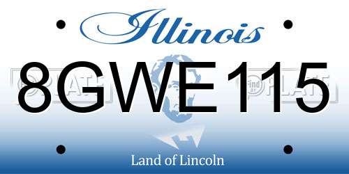 8GWE115 Illinois License Plate