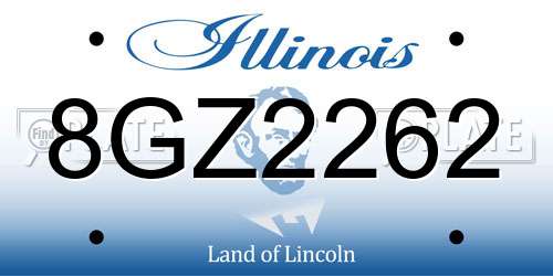 8GZ2262 Illinois License Plate