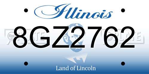 8GZ2762 Illinois License Plate