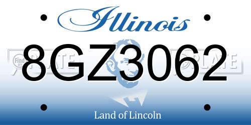 8GZ3062 Illinois License Plate
