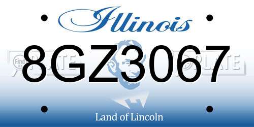 8GZ3067 Illinois License Plate
