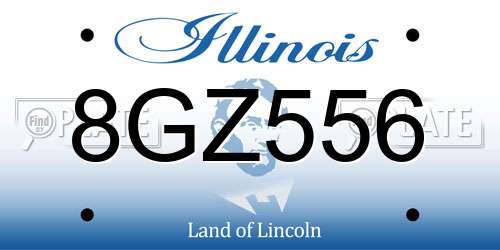 8GZ556 Illinois License Plate