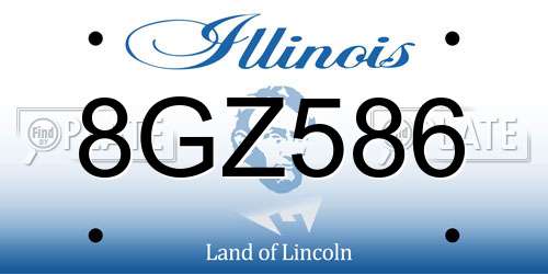 8GZ586 Illinois License Plate