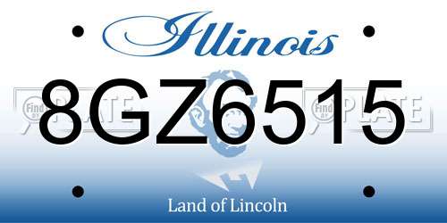 8GZ6515 Illinois License Plate