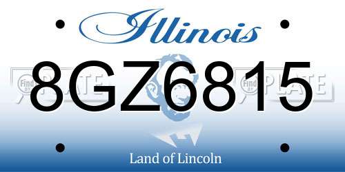 8GZ6815 Illinois License Plate