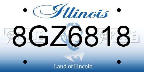 8GZ6818 Illinois License Plate
